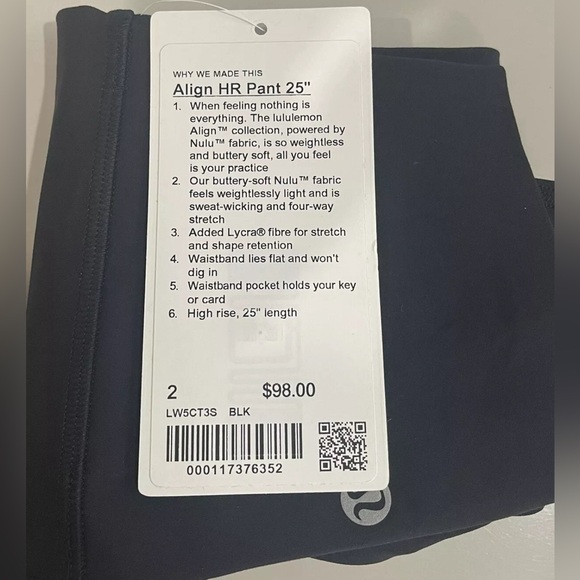 Lululemon Align High-Rise Pant 25" Black - Picture 5 of 6